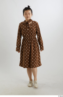 Aera  1 brown dots dress casual dressed front view…